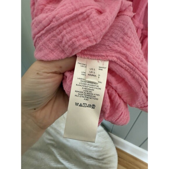 Free People Sachet Pink Fleur Cotton Gauze Tie Strap Tunic Mini Dress S Small - Picture 5 of 5